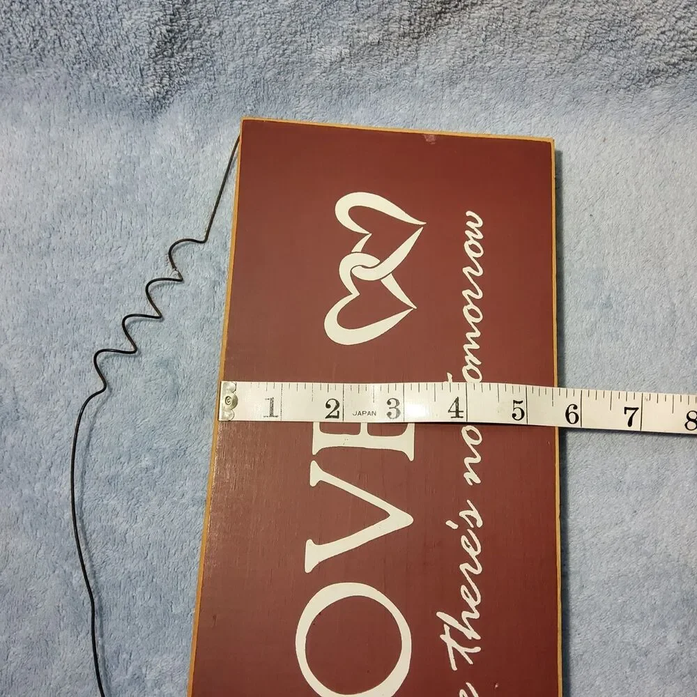 Ohio Wholesale Wooden Wall Sign Love Like There's No Tomorrow Wire Hanger 12x5.5